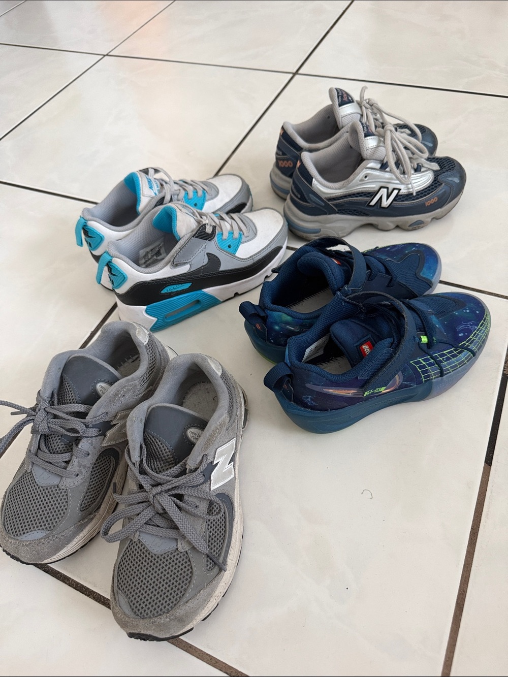 New Balance Kids Gray and Navy Athletic Sneakers Pack